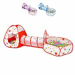 چادر بازی تونلی کودک سه‌تکه همراه استخر توپ مدل AST410