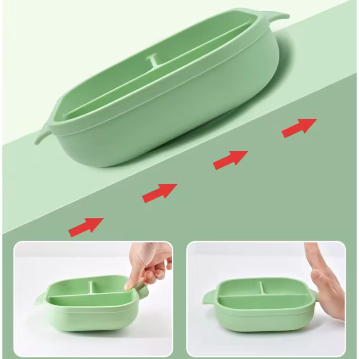 بشقاب تقسیم‌شده سیلیکونی درپوش‌دار کودک مدل ASE820 - Image 9