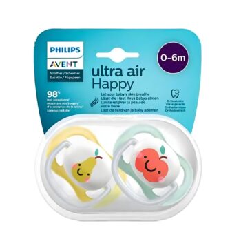 پستانک ارتودنسی ۰ تا ۶ ماه دوتایی فیلیپس اونت PHILIPS AVENT سری UltraAir مدل SCF080/17