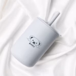 لیوان آموزشی سیلیکونی کودک چندکاره مدل AST720 برند Vira آبی طوسی