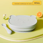 ست کاسه سیلیکونی درپوش دار کودک مدل خرسی به همراه قاشق - AST566-05