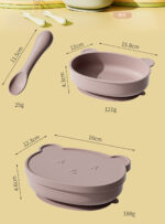 ست کاسه سیلیکونی درپوش دار کودک مدل خرسی به همراه قاشق - AST566-00