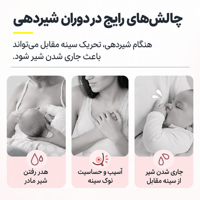 چالش‌های رایج در دوران شیردهی و کاربرد صدف سینه سیلیکونی جمع‌کننده شیر مادر دوتایی مدل AST157/02