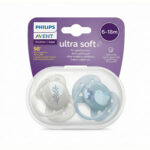 پستانک ارتودنسی ۶ تا ۱۸ ماه دوتایی فیلیپس اونت سری Ultrasoft مدل SCF091/15