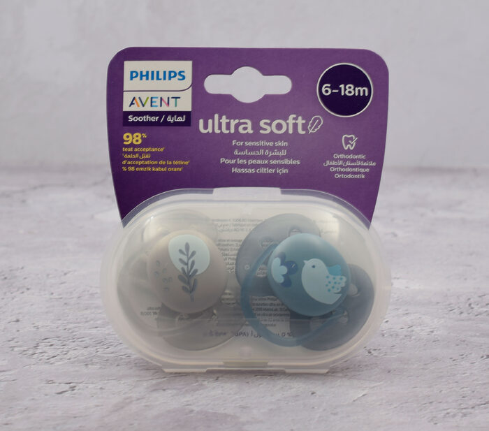 پستانک ارتودنسی ۶ تا ۱۸ ماه دوتایی فیلیپس اونت سری Ultrasoft مدل SCF091/15 محلی