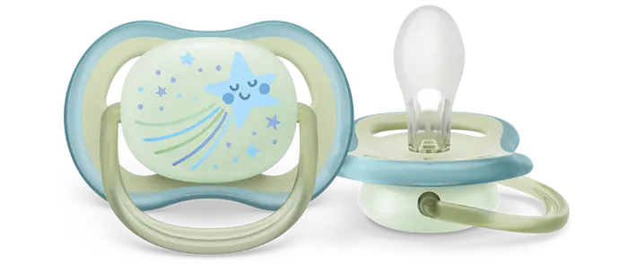 پستانک ارتودنسی ۰تا۶ ماه دوتایی شب و روز فیلیپس اونت PHILIPS AVENT سری UltraAir مدل SCF085/69 شبتاب