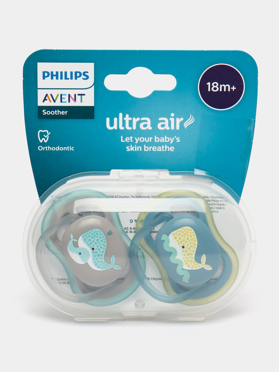 philips-avent-soother-scf349/24-cover پستانک ارتودنسی بالای ۱۸ ماه دوتایی فیلیپس اونت PHILIPS AVENT سری UltraAir مدل SCF349/24