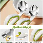 جزئیات قاشق و چنگال آموزشی کودک AST859 شامل دسته سیلیکونی و سری استیل